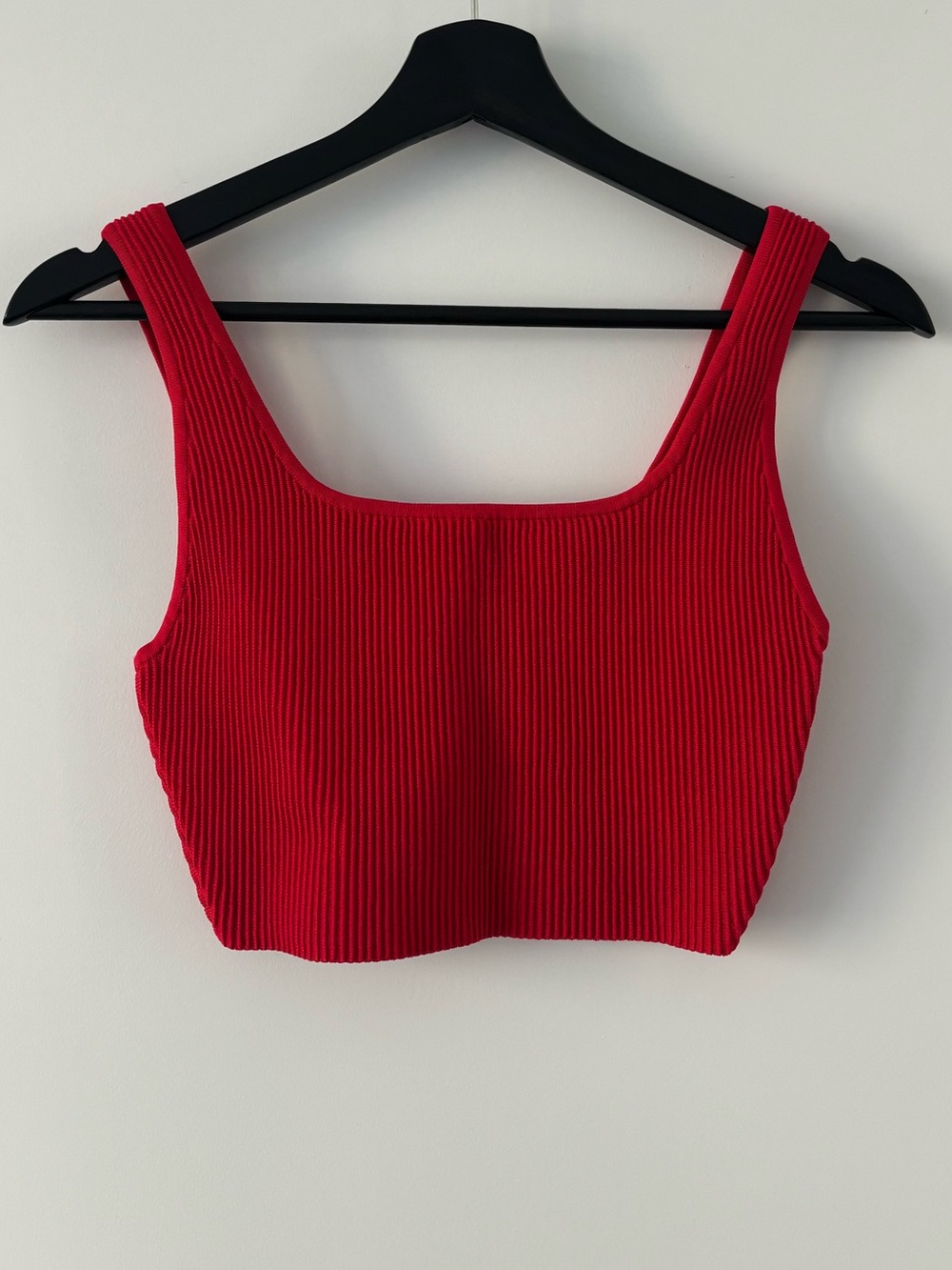 Babaton Red Ribbed Tank Top